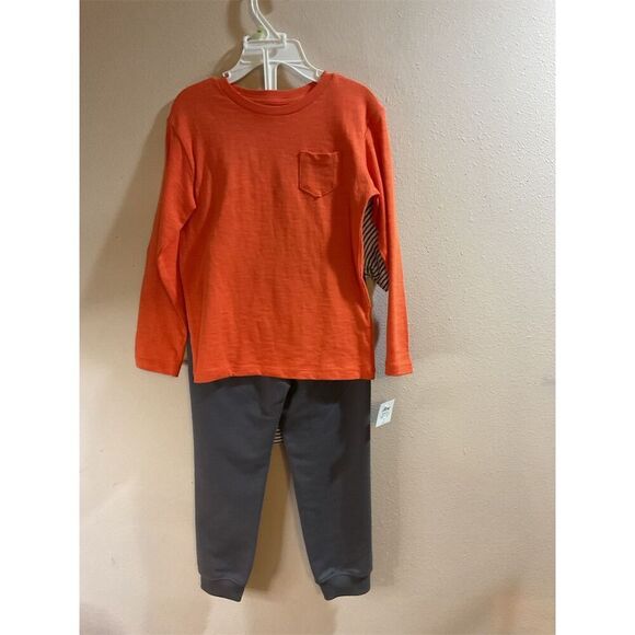 Little Me Girls 3-Piece Outfit Set Size 4T Orange & Grey Casual Set​ - Picture 1 of 7